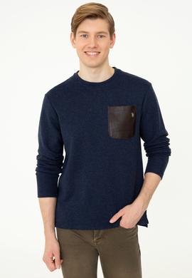Erkek Lacivert Bisiklet Yaka Sweatshirt - 50241367019