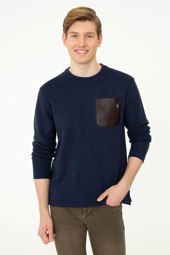 Erkek Lacivert Bisiklet Yaka Sweatshirt