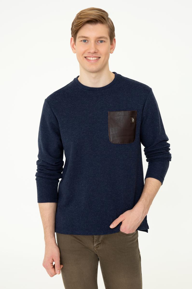 Erkek Lacivert Bisiklet Yaka Sweatshirt