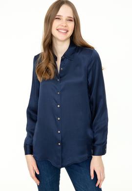Kadın Lacivert Uzun Kollu Gömlek - 50250294002