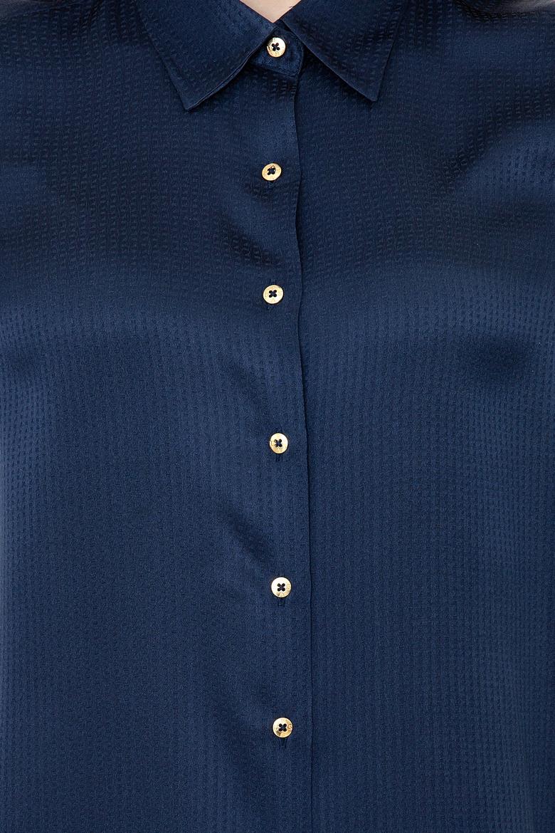 Kadın Lacivert Uzun Kollu Gömlek - 50250294002