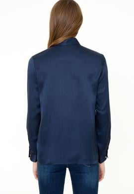 Kadın Lacivert Uzun Kollu Gömlek - 50250294002