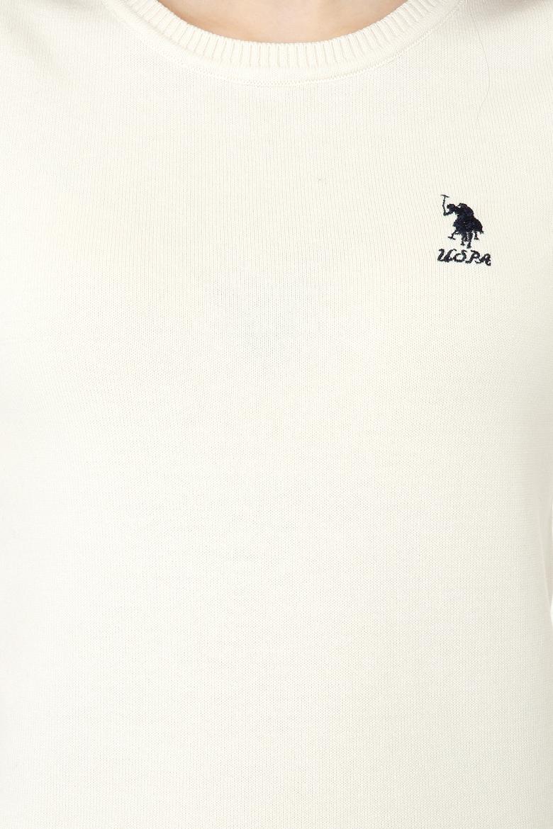 Kadın Krem Kısa Kollu Triko Kazak - 50252850029