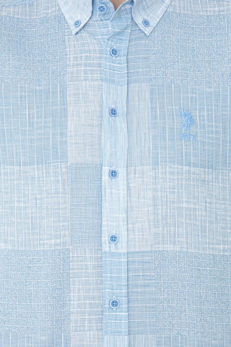 Erkek Mavi Kareli Gömlek Uzunkol - 50246847008