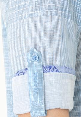 Erkek Mavi Kareli Gömlek Uzunkol - 50246847008