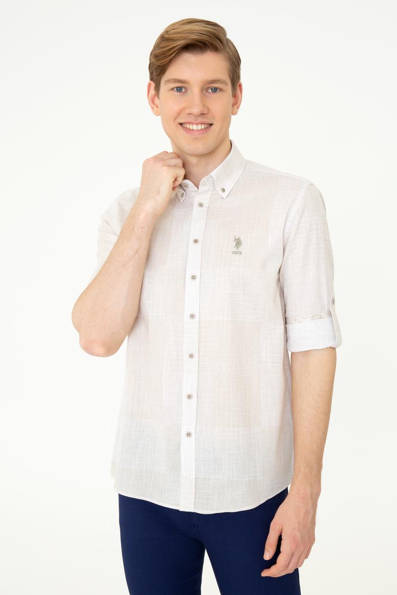 Erkek Haki Kareli Gömlek Uzunkol - 50246847018