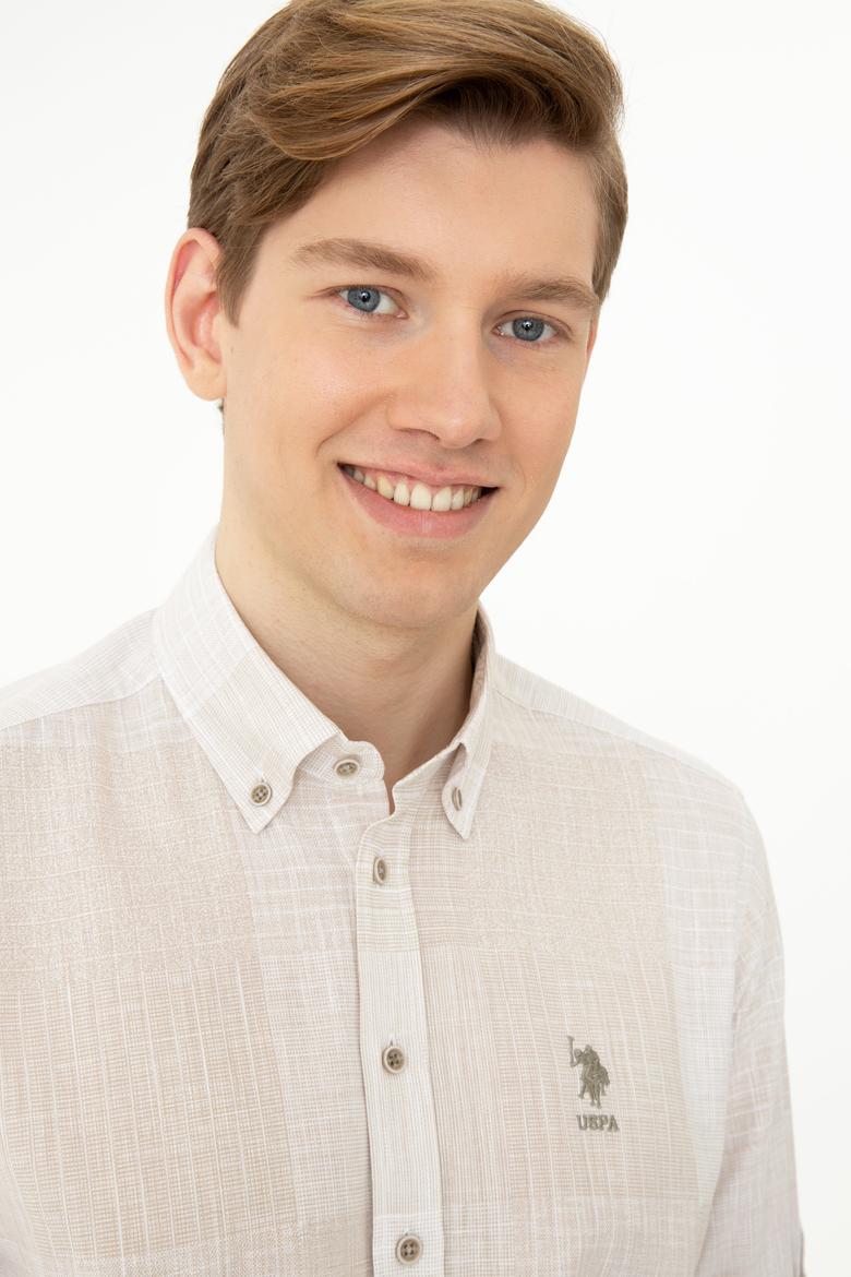 Erkek Haki Kareli Gömlek Uzunkol - 50246847018