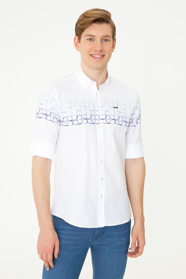 Erkek Mavi Uzun Kollu Gömlek - 50247868002