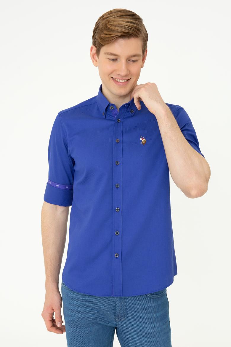 Erkek Saks Uzun Kollu Gömlek - 50247893015