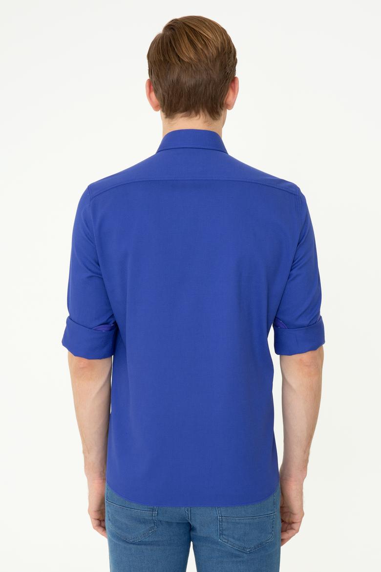 Erkek Saks Uzun Kollu Gömlek - 50247893015