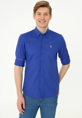 Erkek Saks Uzun Kollu Gömlek - 50247893015