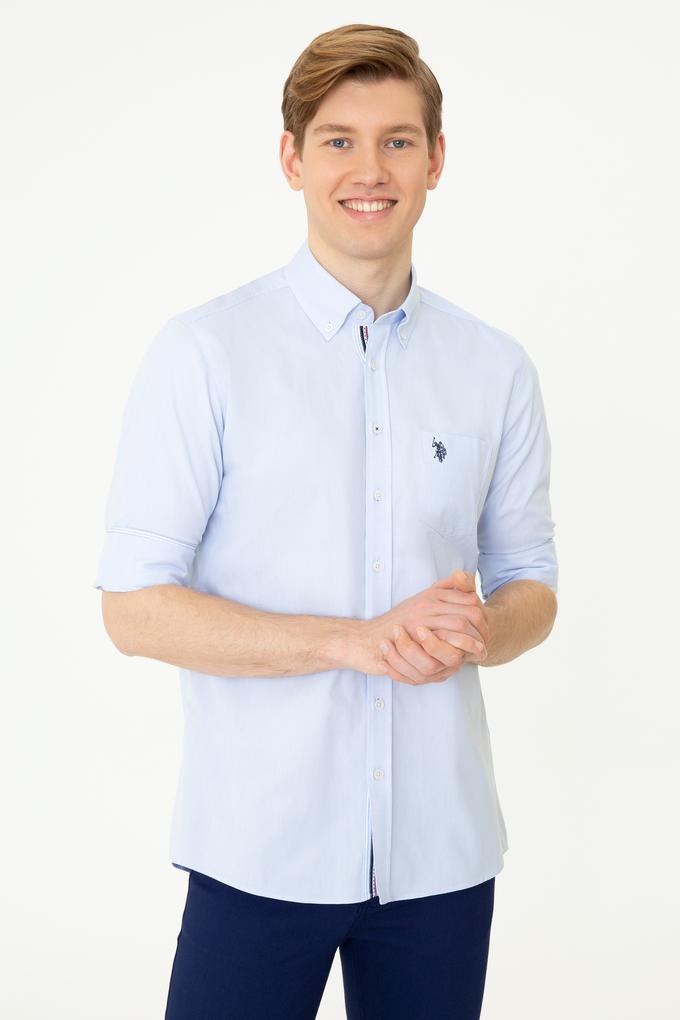 Erkek Açık Mavi Uzun Kollu Gömlek