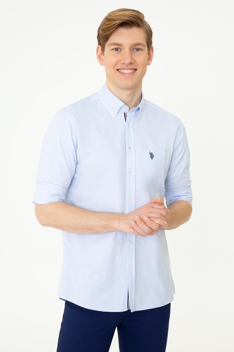 Erkek Açık Mavi Uzun Kollu Gömlek