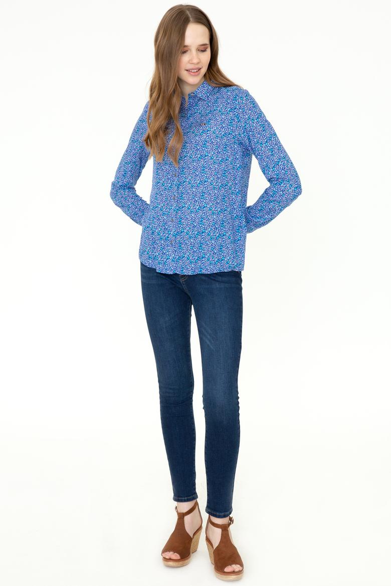 Kadın Mavi Gömlek Uzunkol - 50201124006