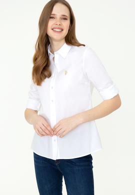 Kadın Beyaz Uzun Kollu Basic Gömlek - 50246462005