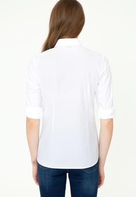 Kadın Beyaz Uzun Kollu Basic Gömlek - 50246462005