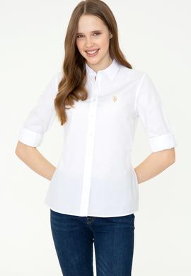 Kadın Beyaz Uzun Kollu Basic Gömlek - 50246462005