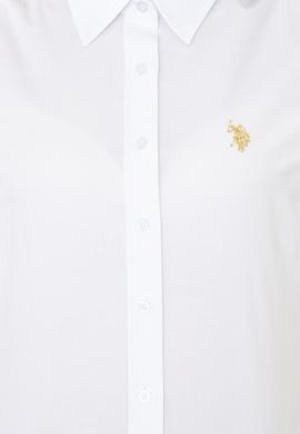 Kadın Beyaz Uzun Kollu Basic Gömlek - 50246462005