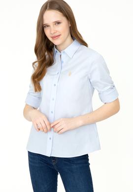 Kadın Açık Mavi Uzun Kollu Basic Gömlek - 50246462019