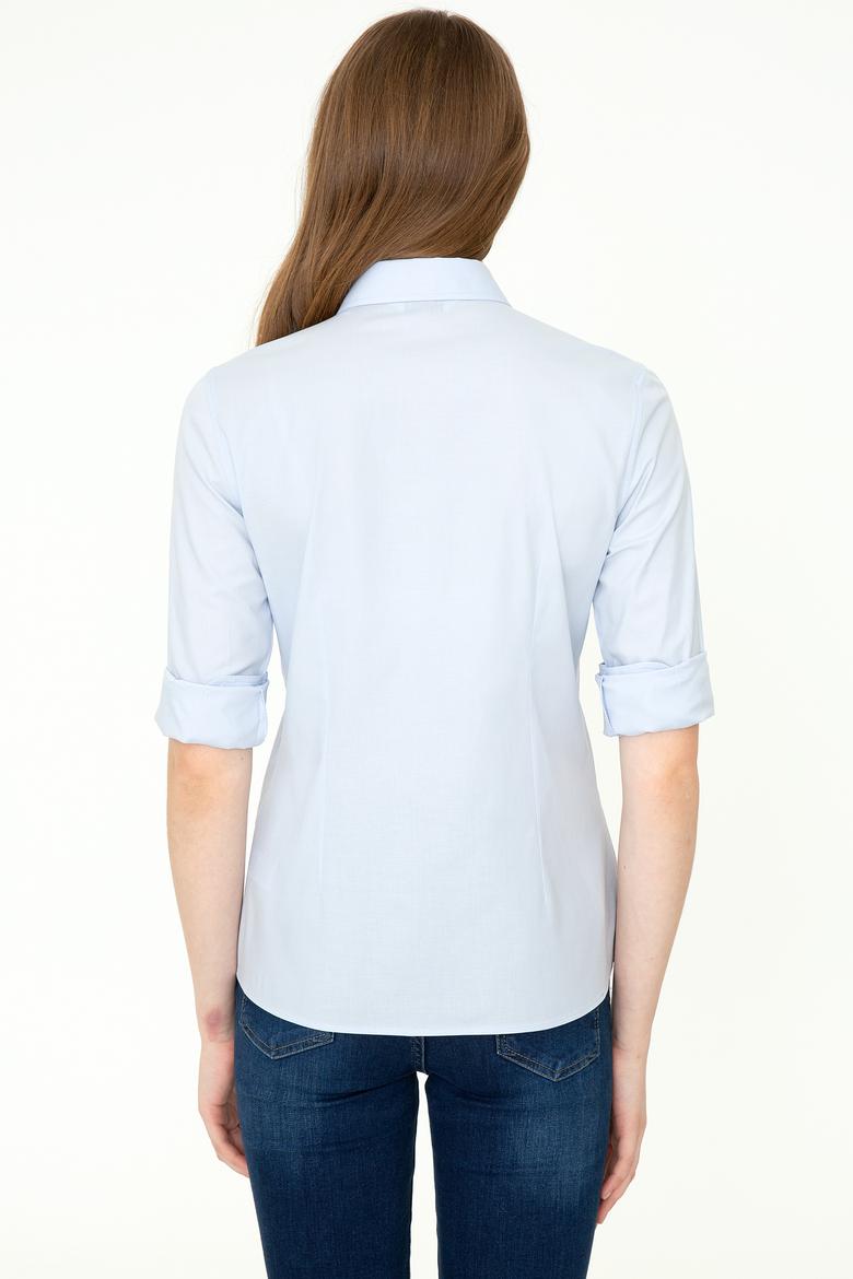 Kadın Açık Mavi Uzun Kollu Basic Gömlek - 50246462019