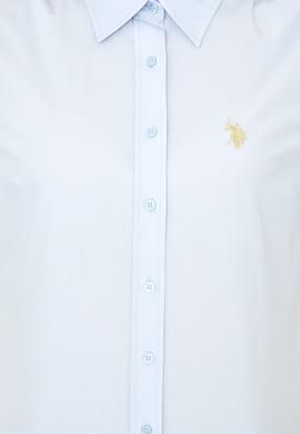 Kadın Açık Mavi Uzun Kollu Basic Gömlek - 50246462019