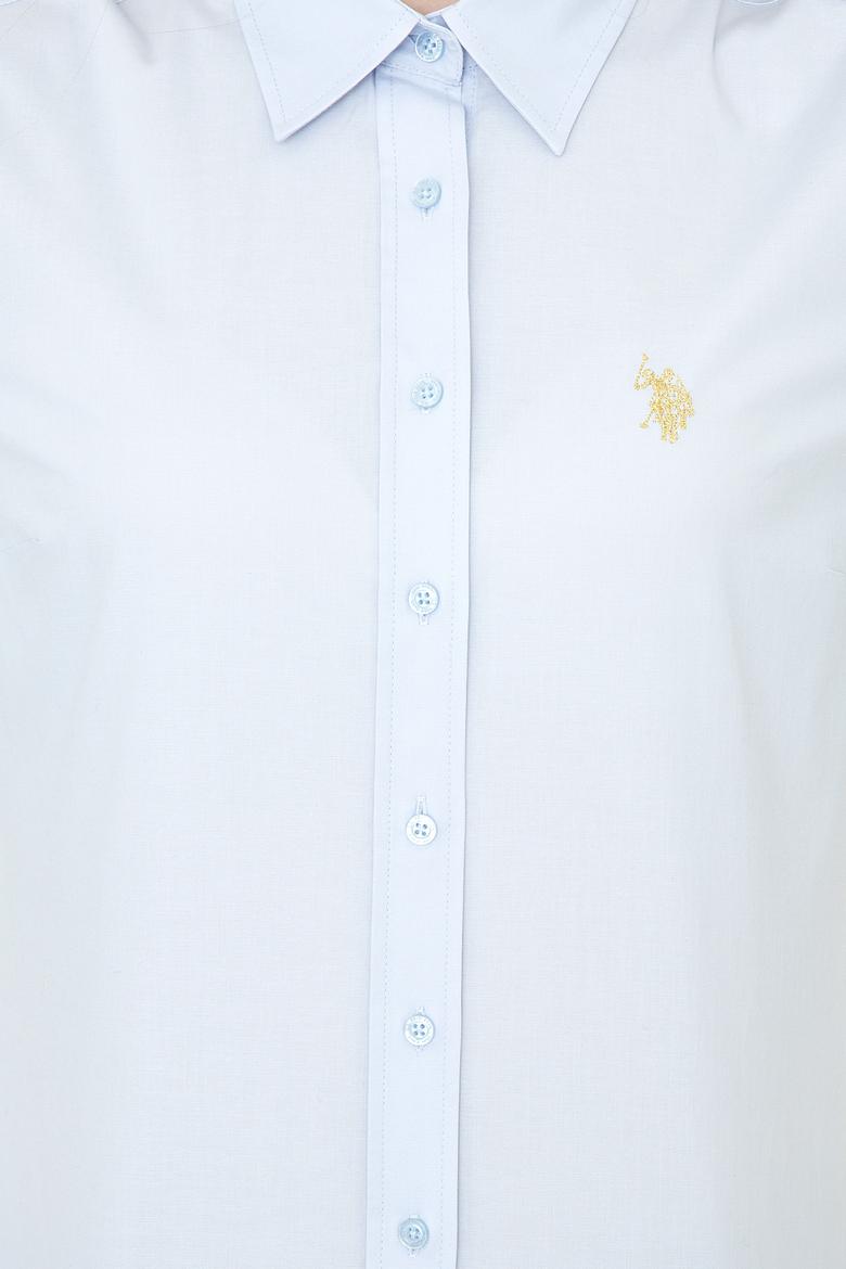 Kadın Açık Mavi Uzun Kollu Basic Gömlek - 50246462019