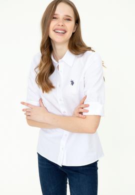 Kadın Beyaz Uzun Kollu Basic Gömlek - 50253658004