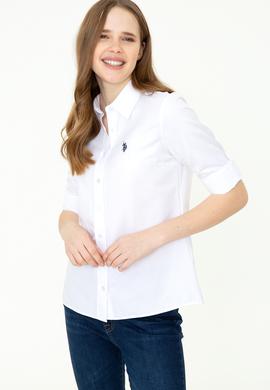 Kadın Beyaz Uzun Kollu Basic Gömlek - 50253658004