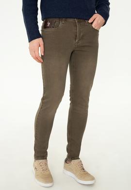 Erkek Kahverengi Denim Pantolon - 50228847024