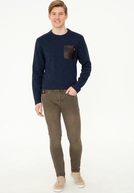 Erkek Kahverengi Denim Pantolon - 50228847024