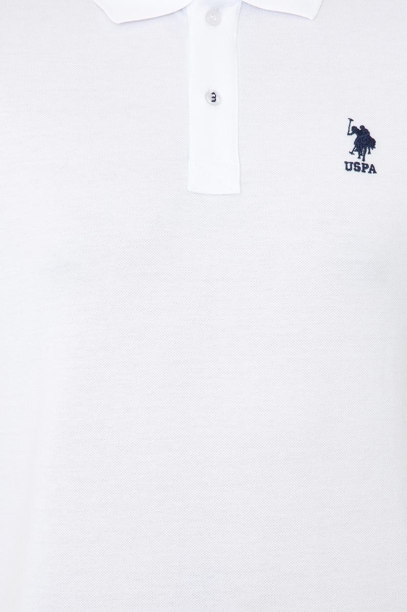 Erkek Beyaz Polo Yaka Basic T-Shirt