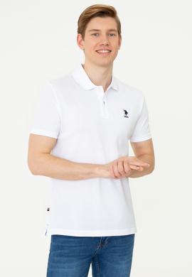 Erkek Beyaz Polo Yaka Basic T-Shirt - 50248548024