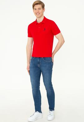 Erkek Kırmızı Basic Polo Yaka Tişört - 50249153410