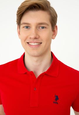 Erkek Kırmızı Basic Polo Yaka Tişört - 50249153410