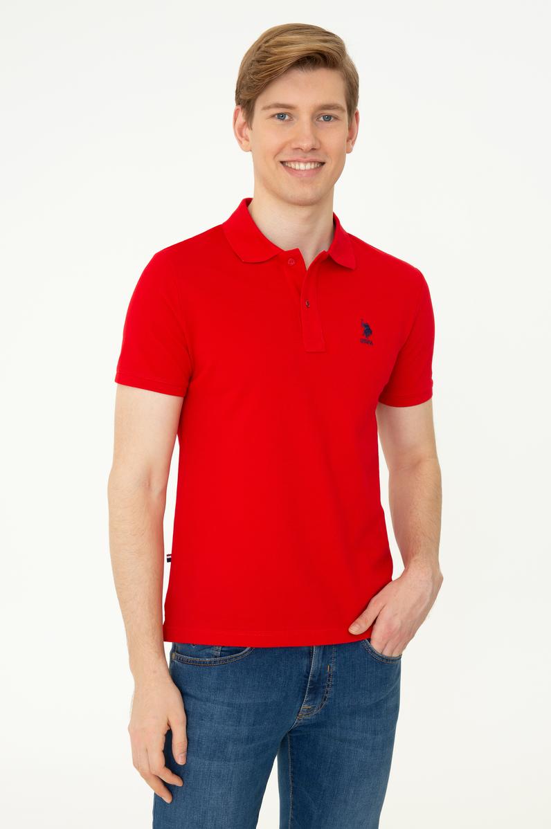 Erkek Kırmızı Basic Polo Yaka Tişört