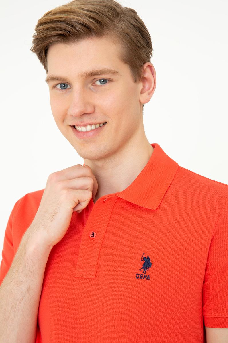 Erkek Açık Kırmızı Polo Yaka T-Shirt Basic