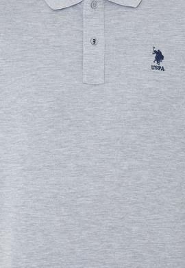 Erkek Gri Melanj Polo Yaka Basic T-Shirt - 50248548134