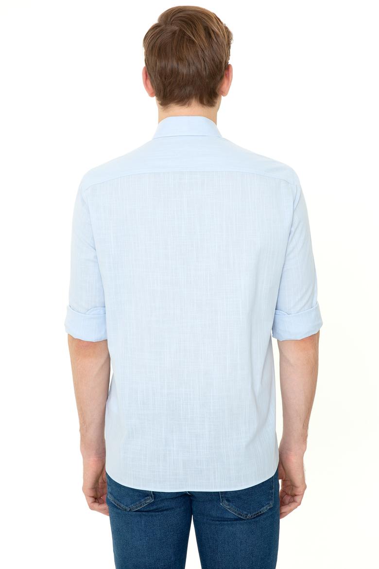 Erkek Açık Mavi Uzun Kollu Basic Gömlek - 50246561006