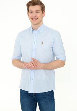 Erkek Açık Mavi Uzun Kollu Basic Gömlek - 50246561006