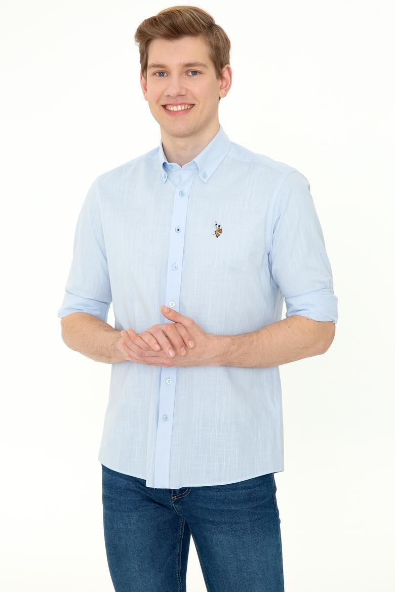 Erkek Açık Mavi Uzun Kollu Basic Gömlek - 50246561006