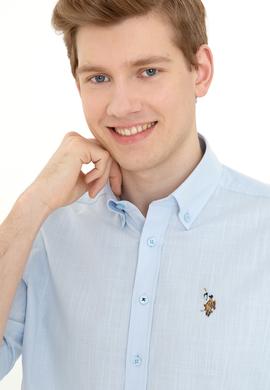 Erkek Açık Mavi Uzun Kollu Basic Gömlek - 50246561006