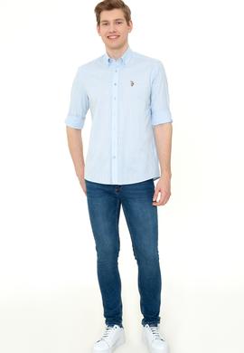 Erkek Açık Mavi Uzun Kollu Basic Gömlek - 50246561006