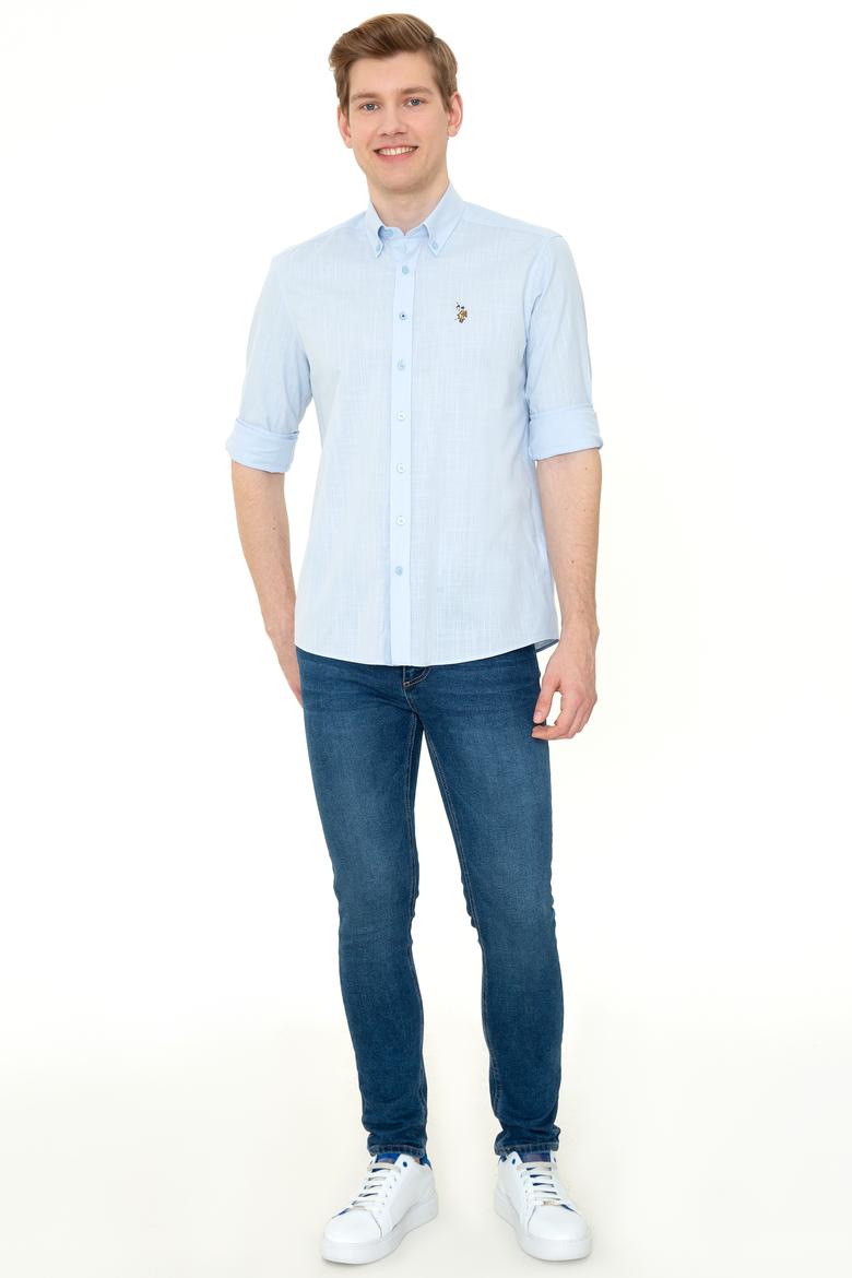 Erkek Açık Mavi Uzun Kollu Basic Gömlek - 50246561006