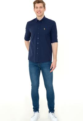 Erkek Lacivert Uzun Kollu Basic Gömlek - 50246561026