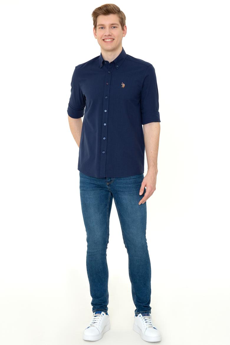 Erkek Lacivert Uzun Kollu Basic Gömlek - 50246561026