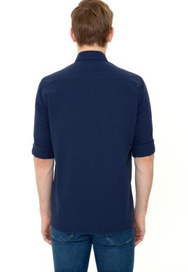 Erkek Lacivert Uzun Kollu Basic Gömlek - 50246561026