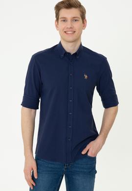 Erkek Lacivert Uzun Kollu Basic Gömlek - 50246561026