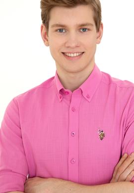 Erkek Pembe Uzun Kollu Basic Gömlek - 50246561039