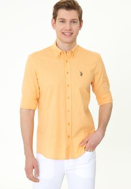 Erkek Turuncu Uzun Kollu Basic Gömlek - 50246561047
