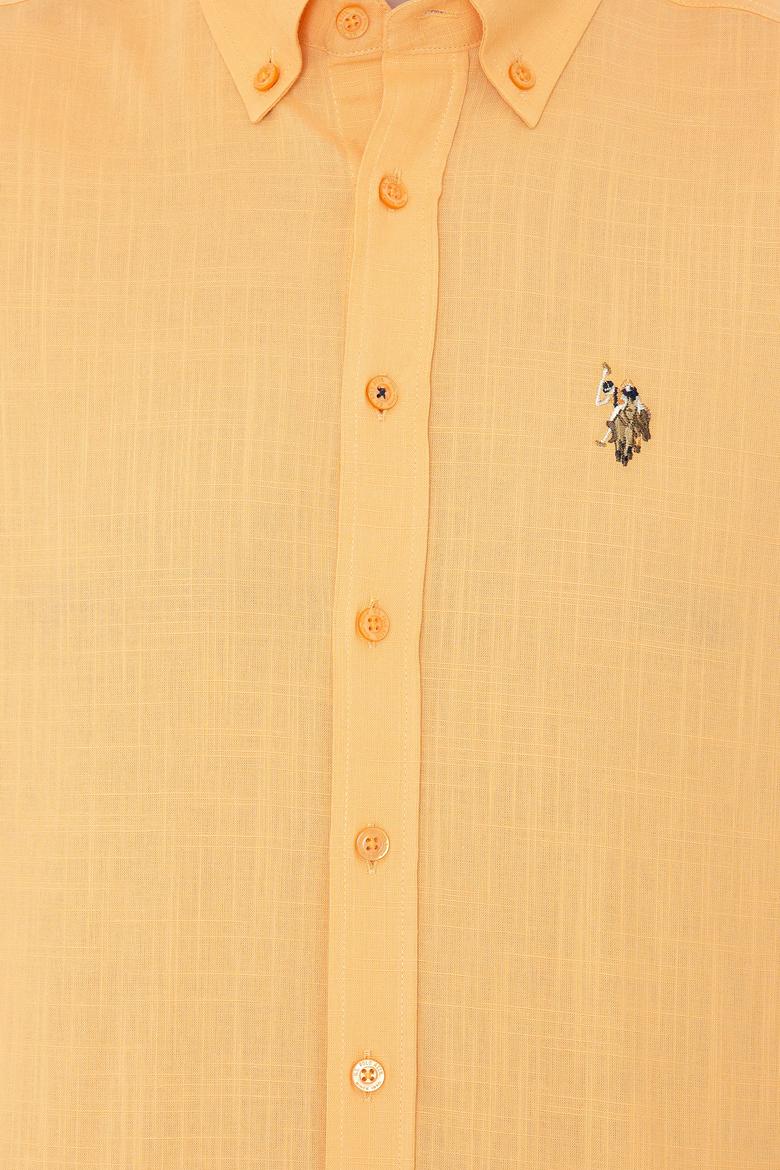 Erkek Turuncu Uzun Kollu Basic Gömlek - 50246561047